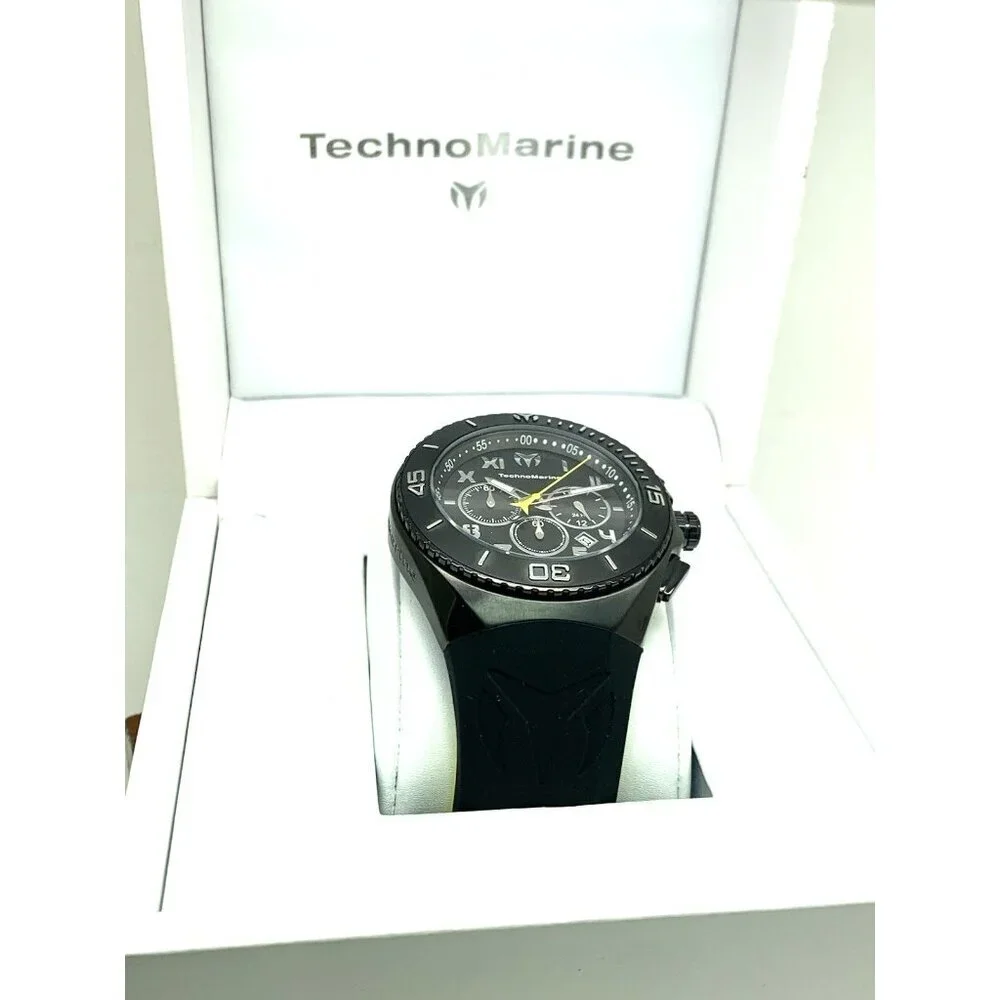 Technomarine Men's Watch TM-215069 Manta Chronograph Quartz Black Yellow Rubber